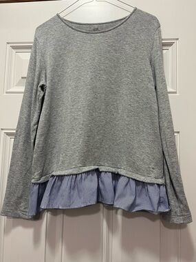 Vineyard Vines Women’s XL Layered Hem Long Sleeve Ruffle Stripe Preppy Coastal